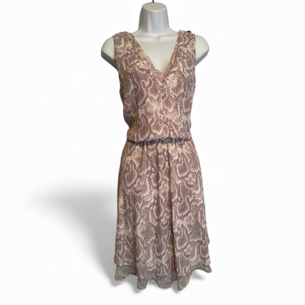 White House Black Market Snake Print Sleeveless Dress Women’s Size 12